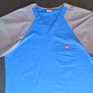Dickies Men's V-Neck Scrub Tops, Two-Tone, LG, RN93643